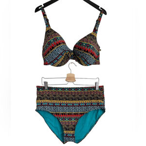 Aqua La Vie En Rose Abstract Print Bikini Set